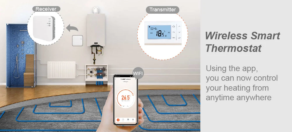 Wt-11 Opentherm RF433 868/WiFi Tuya APP Thermostat Wireless Boiler Thermostat