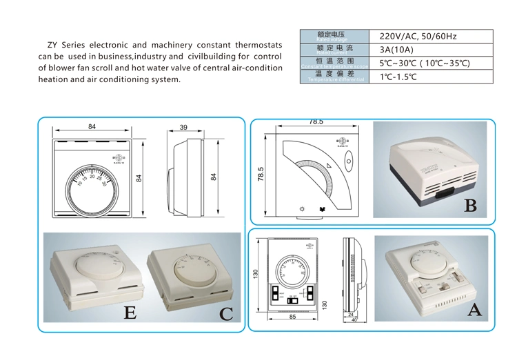 Room Adjustable Central Air Conditioning Thermostat, Mechanic Thermostat for Central Air Conditioner