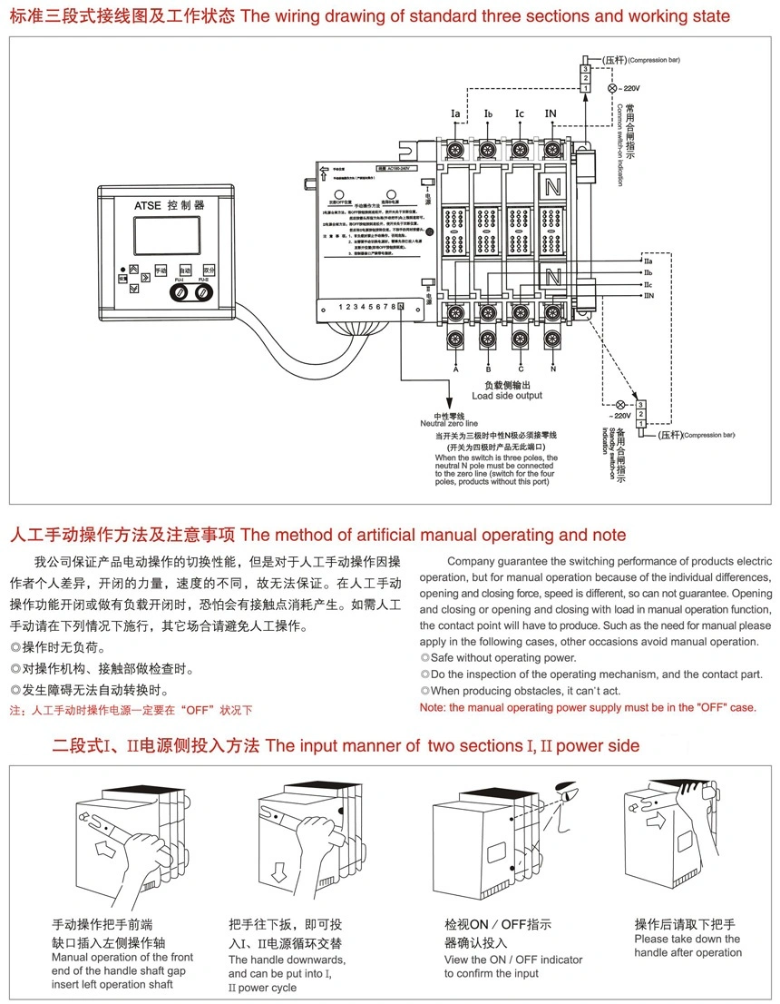 3200A Three Sections Automatic Transfer Switch (YMQ-3200/3P-3)