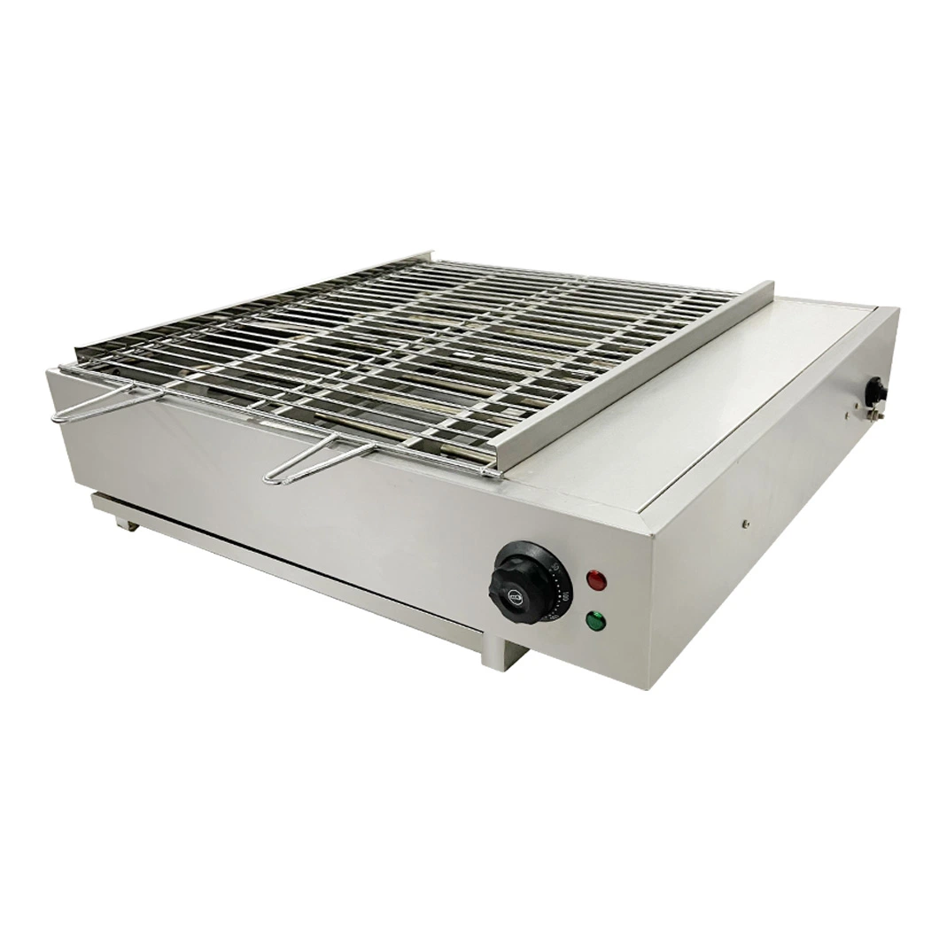 CE Approved Lida Manufacturer Heavy-Duty Stainless Steel Frame, Latest Tube in Side Fast Heating Electric Counter Top BBQ Grill for Grilling Steak, Kabob